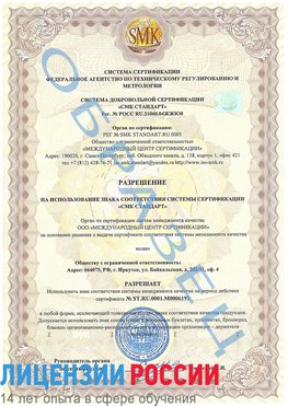 Образец разрешение Сосновый Бор Сертификат ISO 50001